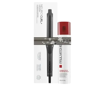 Набор Paul Mitchell Neuro Style+ Protect Duo, плойка 32 мм и термозащитный спрей