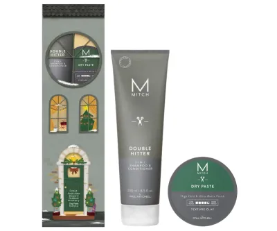 Набор для мужчин Paul Mitchell Mitch Wash & Style Double Duo, шампунь-кондиционер 2 в 1 и паста