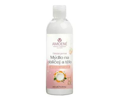 Мыло для лица и тела Amoene Apricot, для детей, абрикос и ромашка, 200 мл