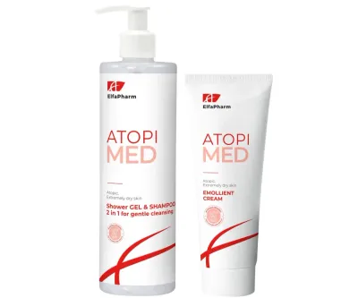 Гель для душа и шампунь Elfa Pharm Atopi Med для атопичной и очень сухой кожи, с кремом, 400 мл