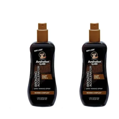 Набор спрей-гелей для ускорения загара Australian Gold Dark Tanning Accelerator, с бронзатором, 2 x 237 мл