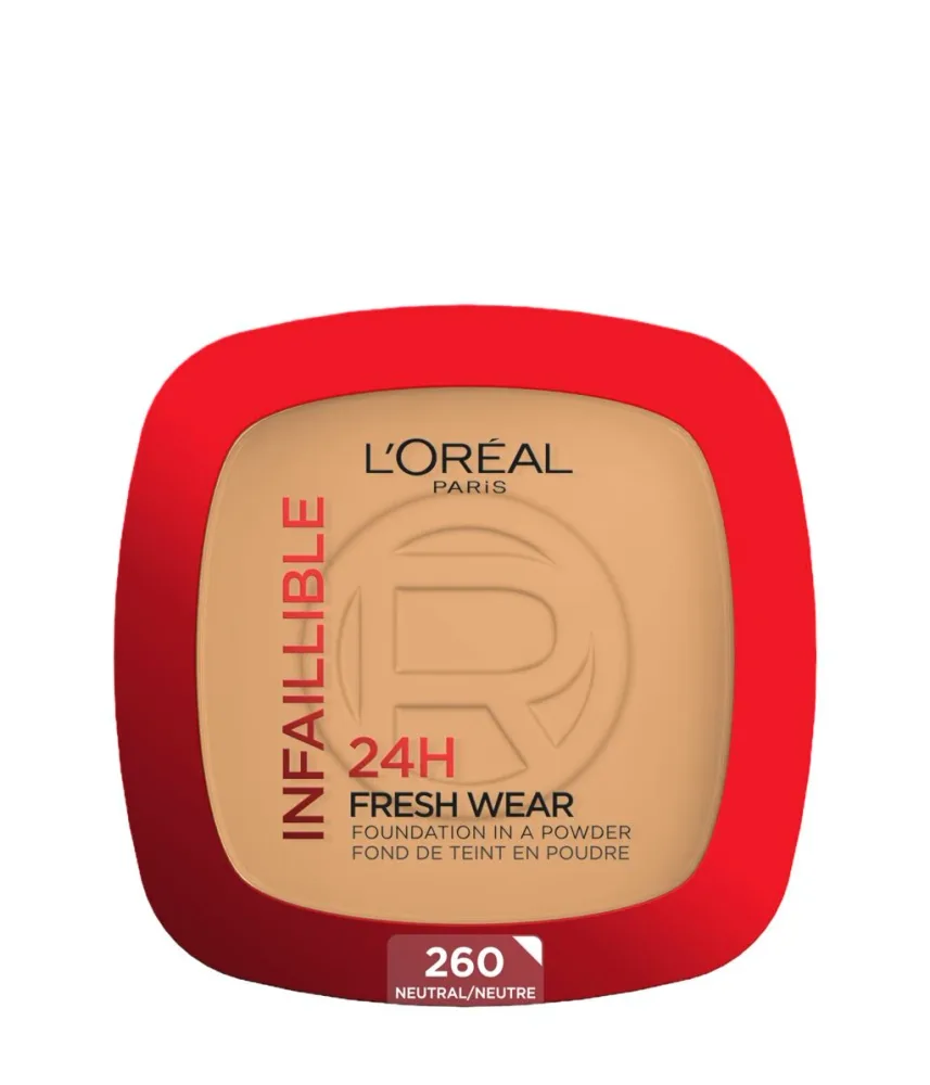 Тональная основа L'Oreal Paris Infaillible 24H Fresh Wear компактная, матовая, оттенок 260 Neutral, 9 г