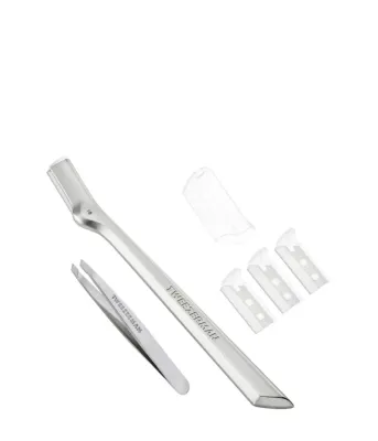 Набор для бровей Tweezerman Mini Slant Tweezer & Brow Razor Set, пинцет и бритва
