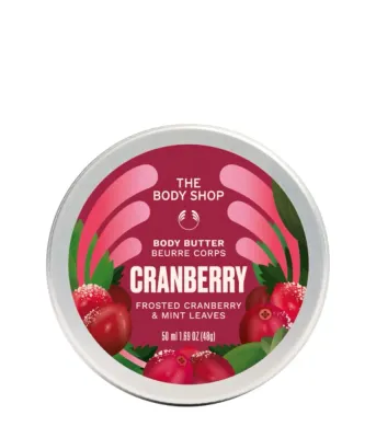 Баттер для тела The Body Shop Cranberry & Mint, увлажнение 96 часов, для сухой кожи, 50 мл