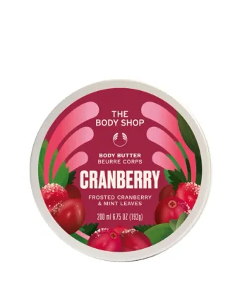 Баттер для тела The Body Shop Cranberry & Mint, увлажнение 96 часов, для сухой кожи, 200 мл