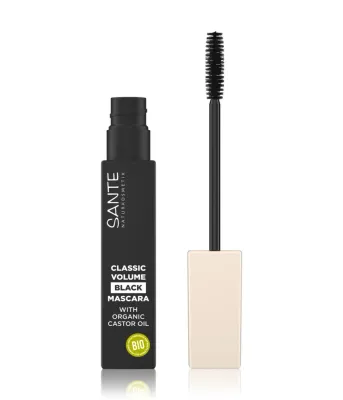 Тушь для ресниц Sante Classic Volume, с эффектом объёма, с касторовым маслом, оттенок 01 Black, 8 мл