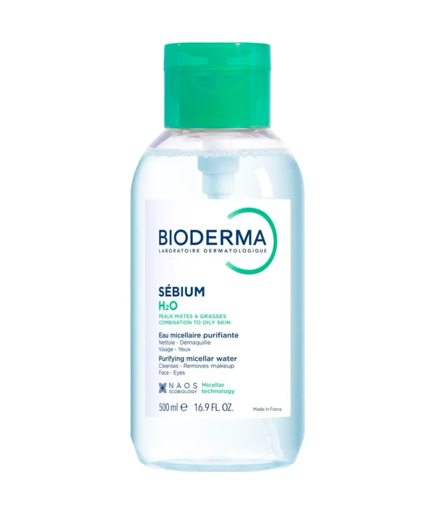 Мицеллярная вода Bioderma Sebium H2O регулирует себум, для жирной и комбинированной кожи, 500 мл