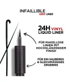 Подводка для глаз L'Oreal Paris Infaillible Grip 24H Vinyl Liquid Liner жидкая, стойкая, оттенок 00 Black, 3 мл — фото 3