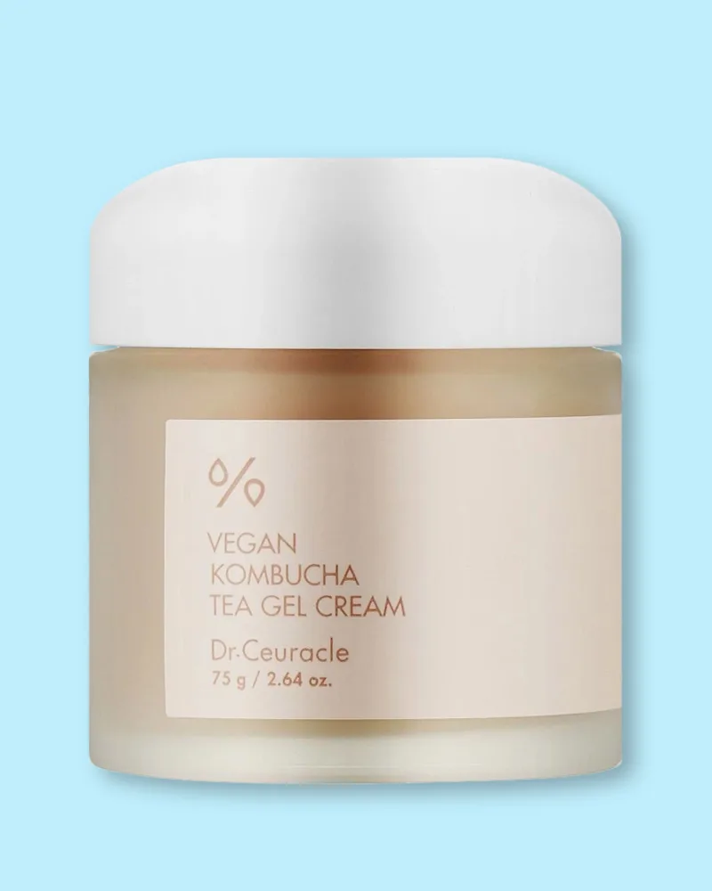 Крем-гель для лица Dr. Ceuracle Vegan Kombucha Tea Gel Cream, увлажняющий, для обезвоженной кожи, 75 г