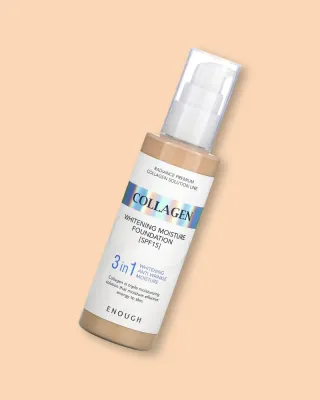 Тональная основа Enough Collagen 3in1 Whitening Moisture Foundation равномерное покрытие, оттенок 21