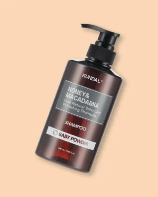 Шампунь Kundal Honey & Macadamia Nature Shampoo Baby Powder с мёдом и макадамией, мягкий, 500 мл