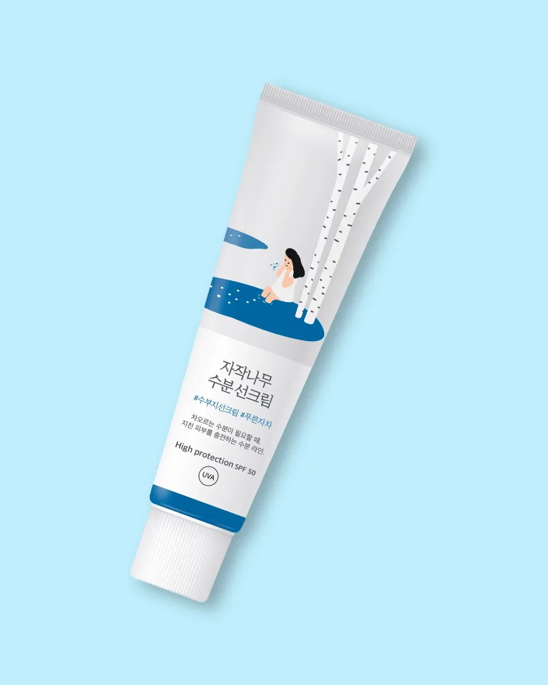 Солнцезащитный крем для лица Round Lab Birch Juice Sunscreen SPF 50, с берёзовым соком, увлажняющий, 50 мл