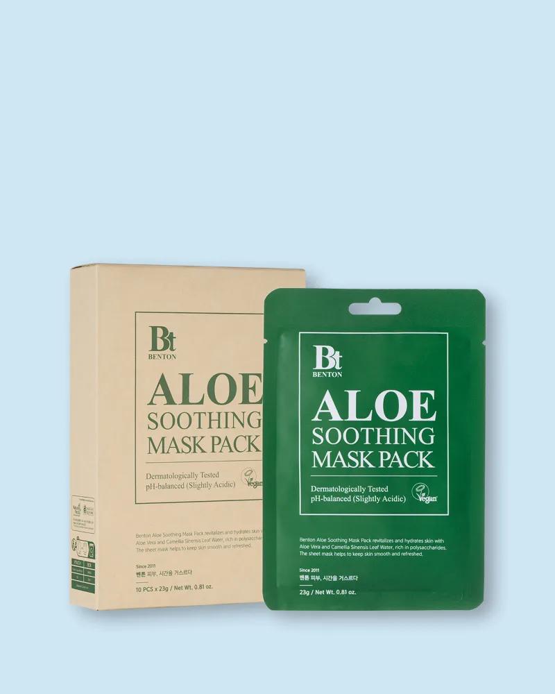 Тканевая маска для лица Benton Aloe Soothing Mask Pack увлажняющая, с алоэ, 23 г x 10 шт