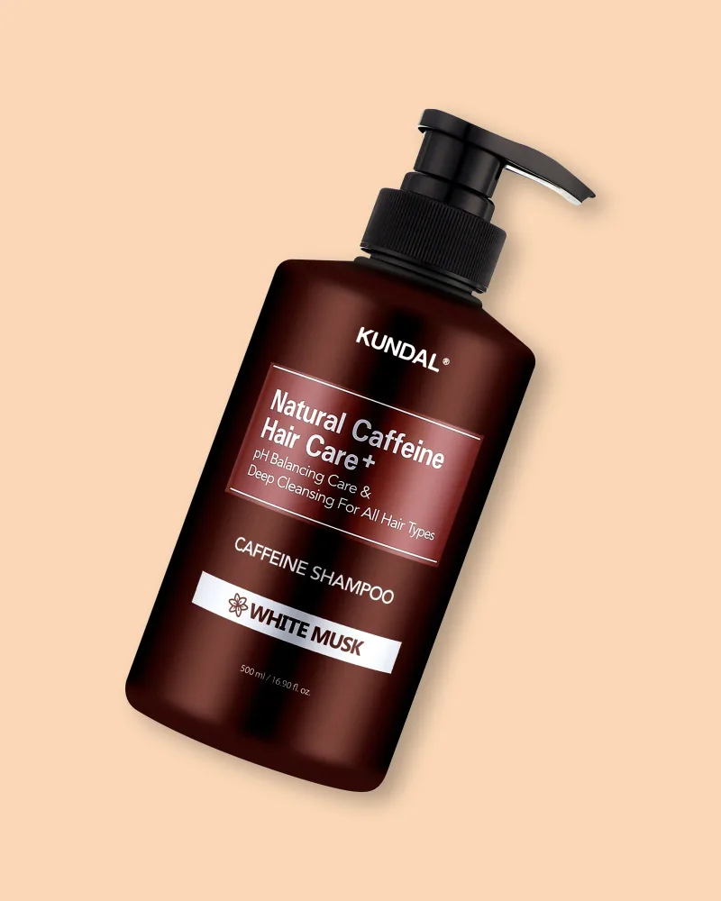 Шампунь Kundal Caffeine Shampoo White Musk с кофеином, против выпадения волос
