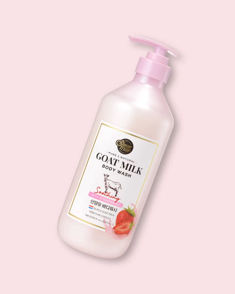 Гель для душа Shower Mate Goat Milk Strawberry Body Wash, с козьим молоком, клубника