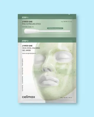 Гелевая маска-пилинг для лица Celimax Ji Woo Gae Cica PHA Peel 2-Step Gel Mask двухэтапная, с PHA-кислотами и центеллой