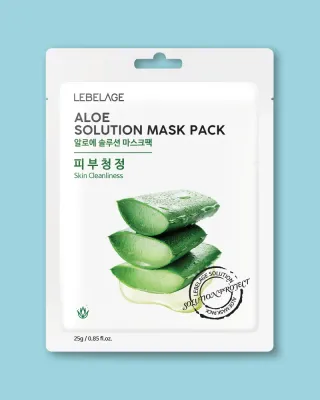Тканевая маска для лица Lebelage Aloe Solution Mask, увлажняющая, с алоэ, 23 мл x 10 шт