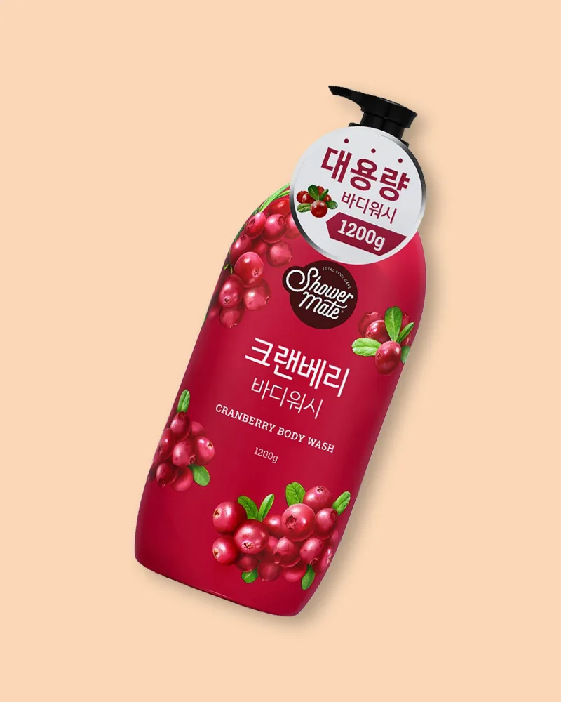 Гель для душа Shower Mate Natural Cranberry Body Wash, клюква, тонизирующий, 1.2 л