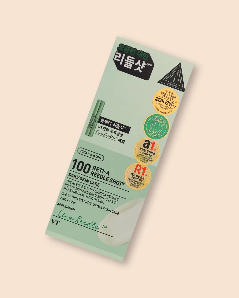 Сыворотка для лица VT Cosmetics Reti-A Reedle Shot 100, с ретинолом, сужает поры, 2 мл × 10 шт