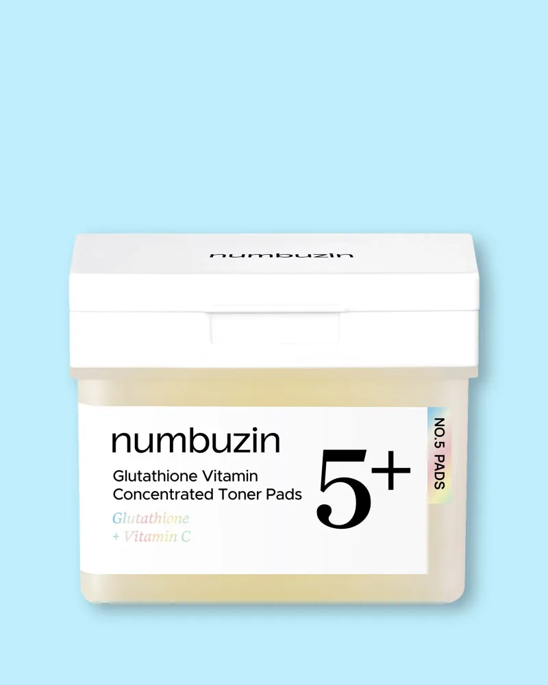 Тонизирующие пэды для лица Numbuzin No.5+ Glutathione Vitamin Concentrated Toner Pads с глутатионом, 70 шт, 190 мл
