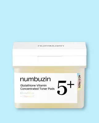 Тонизирующие пэды для лица Numbuzin No.5+ Glutathione Vitamin Concentrated Toner Pads с глутатионом, 70 шт, 190 мл