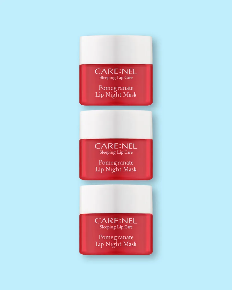 Ночная маска для губ Care:Nel Pomegranate Lip Night Mask с гранатом, восстанавливающая, 3 шт. по 5 г