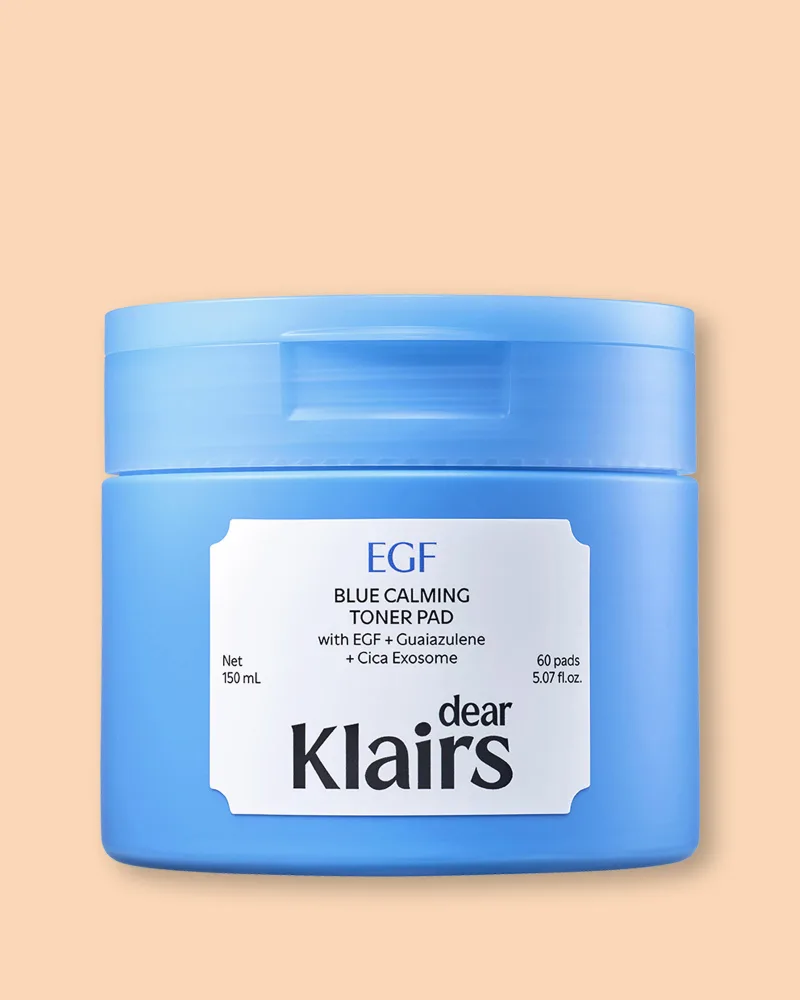 Пэды для лица Dear, Klairs EGF Blue Calming Toner Pad успокаивающие, увлажняющие, 60 шт, 150 мл