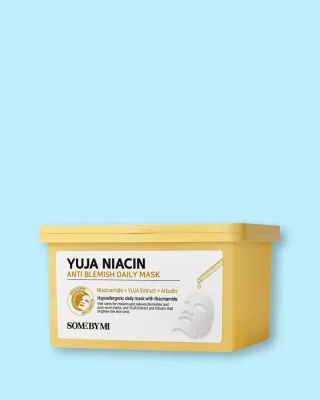 Тканевые маски для лица Some By Mi Yuja Niacin Anti-Blemish Daily Mask, с ниацинамидом, против пигментных пятен, 30 шт