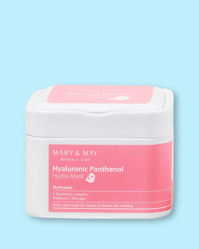 Тканевые маски для лица Mary & May Hyaluronic Panthenol Hydra Mask, увлажняющие, 30 шт, 400 г