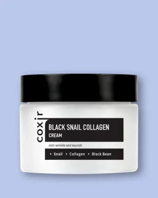 Крем для лица Coxir Black Snail Collagen Cream, против морщин, с муцином улитки и коллагеном, 30 мл