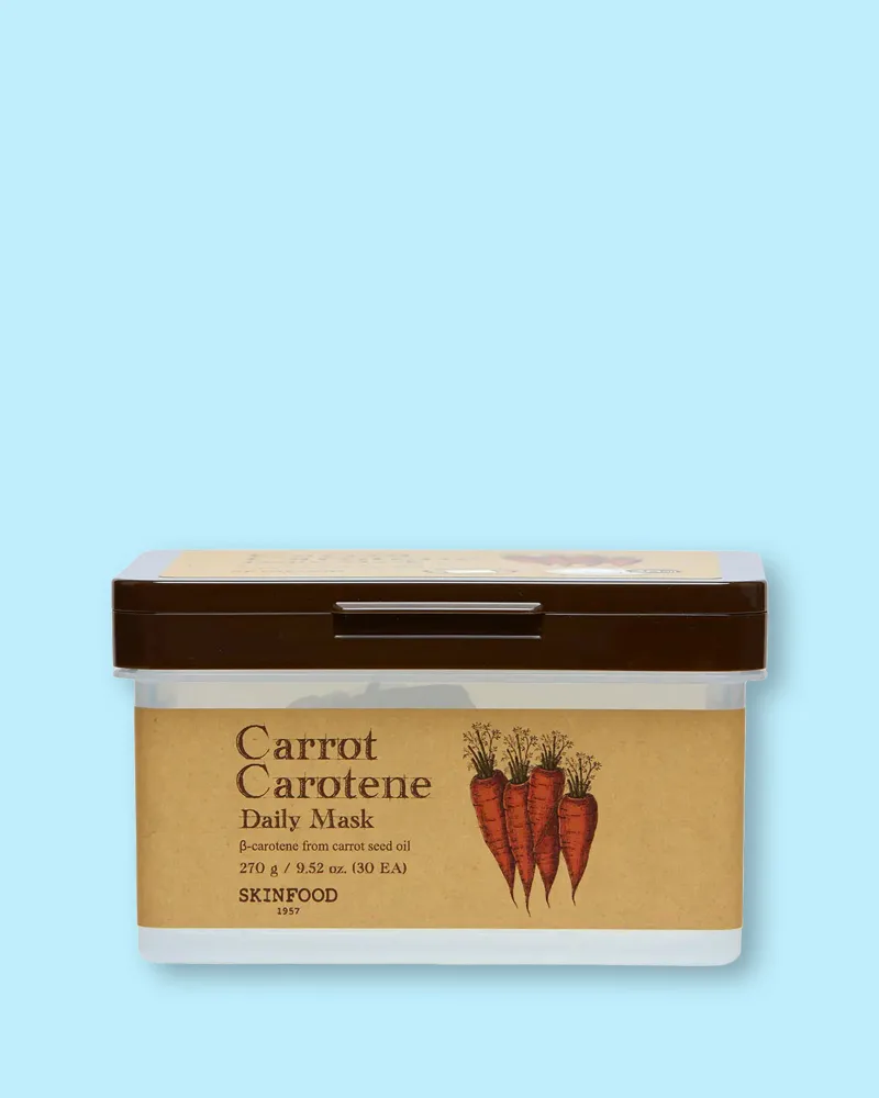 Тканевые маски для лица Skinfood Carrot Carotene Daily Mask, успокаивающие, увлажняющие, 30 шт