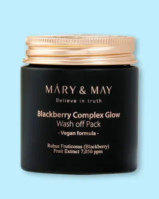 Глиняная маска для лица Mary & May Blackberry Complex Glow Wash Off Pack, для сияния, с экстрактом ежевики, 125 г