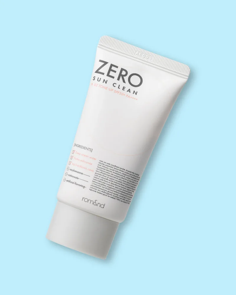 Солнцезащитный крем для лица Rom&nd Zero Sun Clean No.02 Tone Up SPF 50+ PA++++, выравнивающий тон
