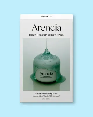 Тканевая маска для лица Arencia Holy Hyssop Sheet Mask увлажняющая, с иссопом, 27 мл x 5 шт