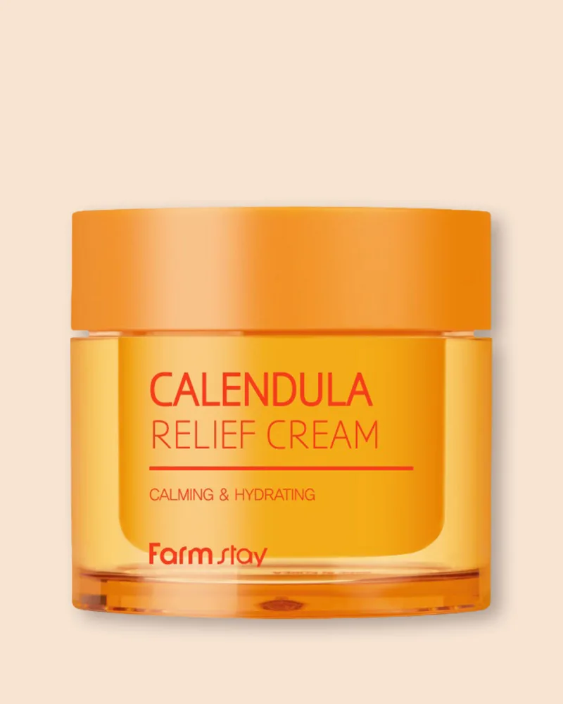 Крем для лица FarmStay Calendula Relief Cream успокаивающий, с календулой, для чувствительной и сухой кожи, 80 мл