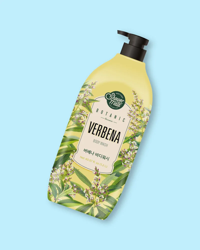 Гель для душа Shower Mate Botanic Terrace Verbena Body Wash, вербена, увлажняющий, 1.2 л
