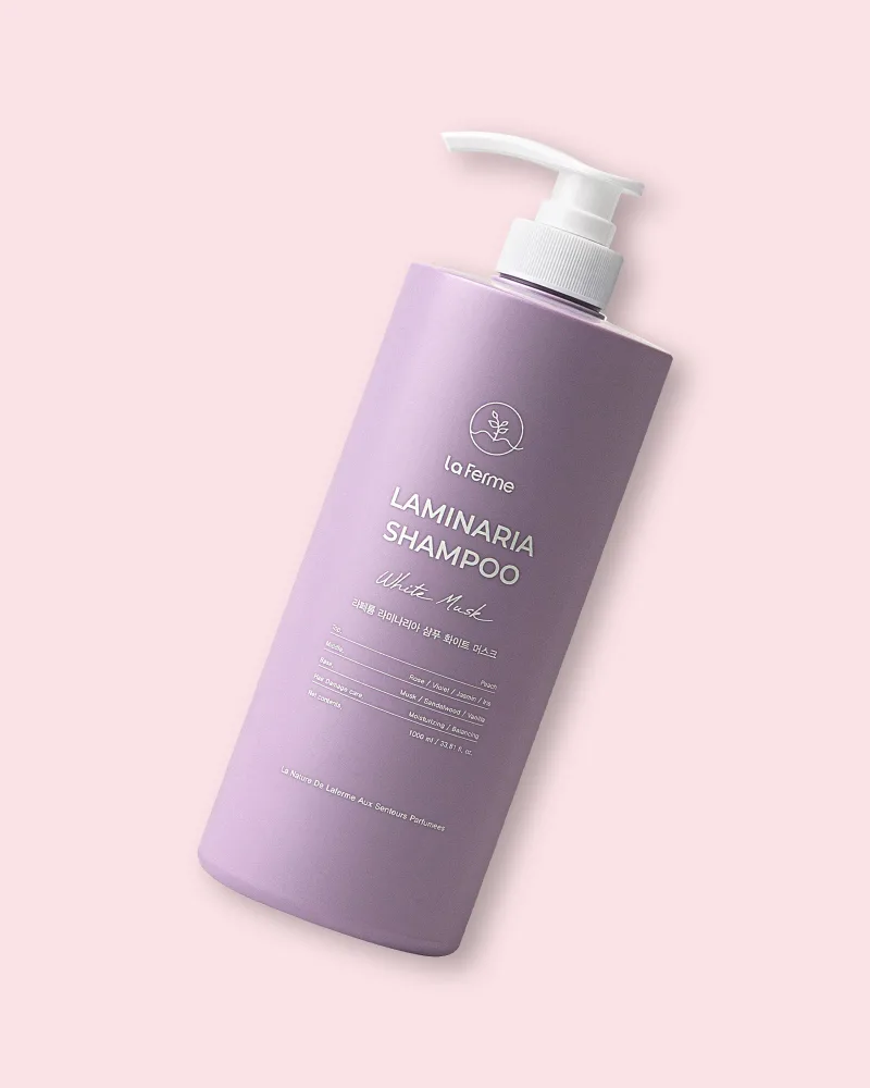 Шампунь La Ferme Laminaria Shampoo White Musk мягкое очищение, с ароматом белого мускуса, 500 мл / 1000 мл