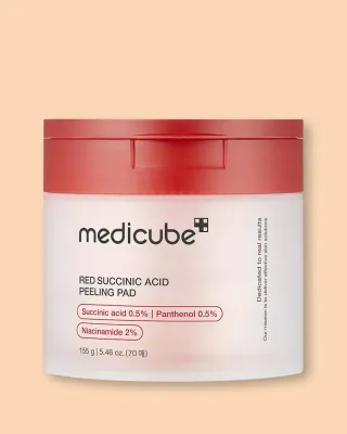 Пэды для лица Medicube Red Succinic Peeling Pad, отшелушивающие, увлажняющие, 155 г (70 шт)