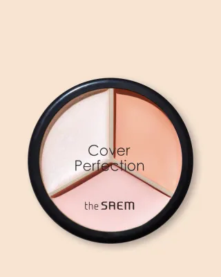 Консилер The Saem Cover Perfection Triple Pot Concealer, три оттенка в одной палетке, оттенок 5 Dark Up Beige