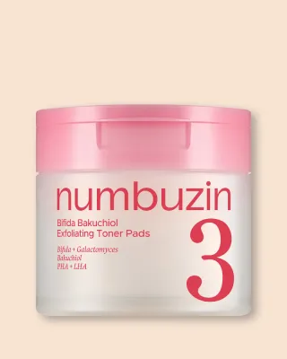 Отшелушивающие пэды для лица Numbuzin No.3 Bifida Bakuchiol Exfoliating Toner Pads с бакучиолом, 70 шт, 190 мл