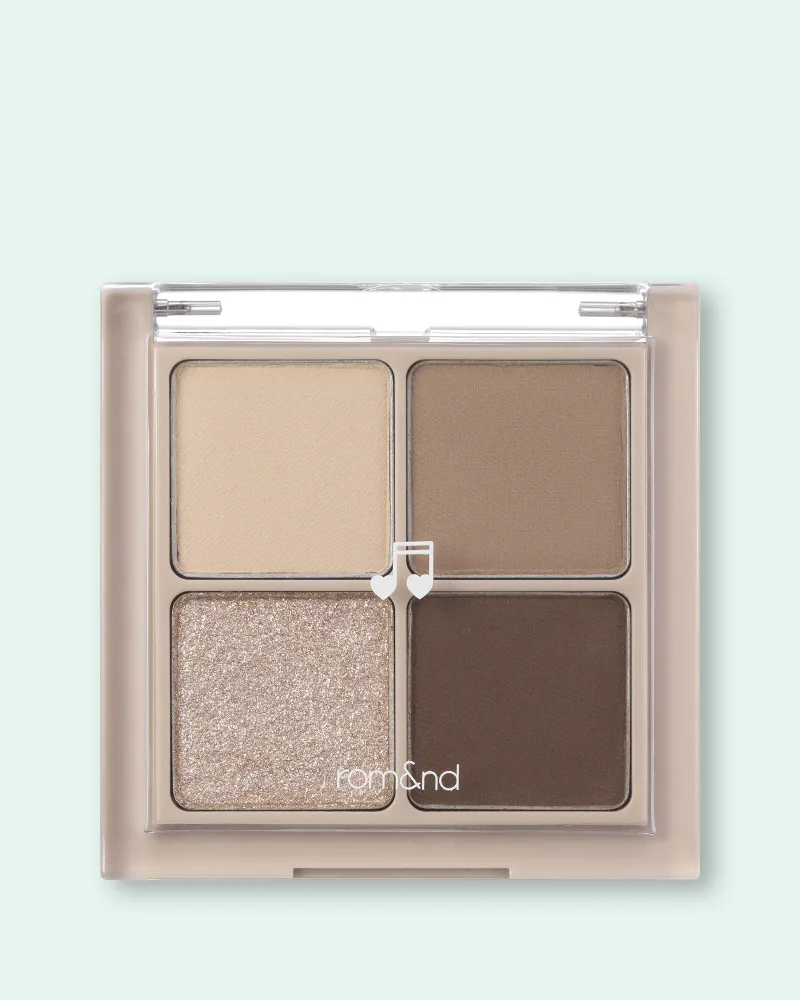 Палетка теней rom&nd Better Than Eyes, 4 оттенка, матовые и блестящие, оттенок M02 Dry Buckwheat Flower
