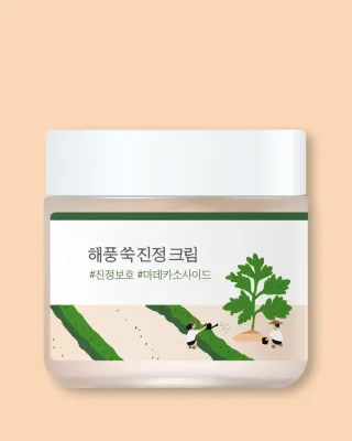 Успокаивающий крем для лица Round Lab Mugwort Cream с полынью, против покраснений, 80 мл
