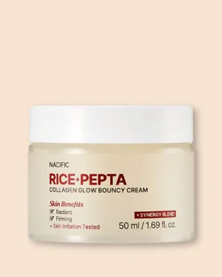 Крем для лица Nacific Rice Pepta Collagen Glow Bouncy Cream с коллагеном и пептидами, увлажняющий, 50 мл