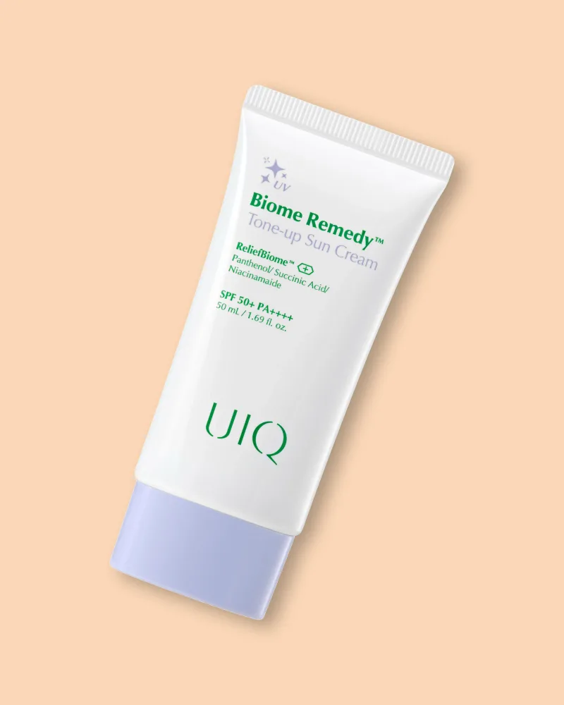Солнцезащитный крем для лица UIQ Biome Remedy Tone-Up Sun Cream Purple SPF 50+ PA++++, тонирующий, 50 мл