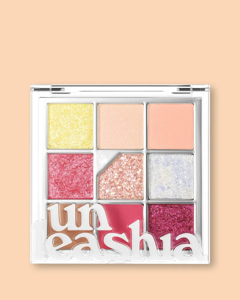 Палетка теней Unleashia Glitterpedia Eye Palette, 9 оттенков, блестящие и матовые, оттенок 07 All Of Peach Ade