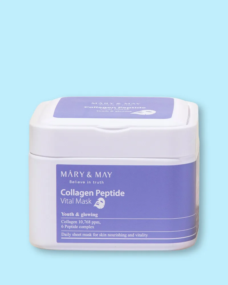 Тканевые маски для лица Mary & May Collagen Peptide Vital Mask, увлажняющие, питательные, 30 шт, 400 г