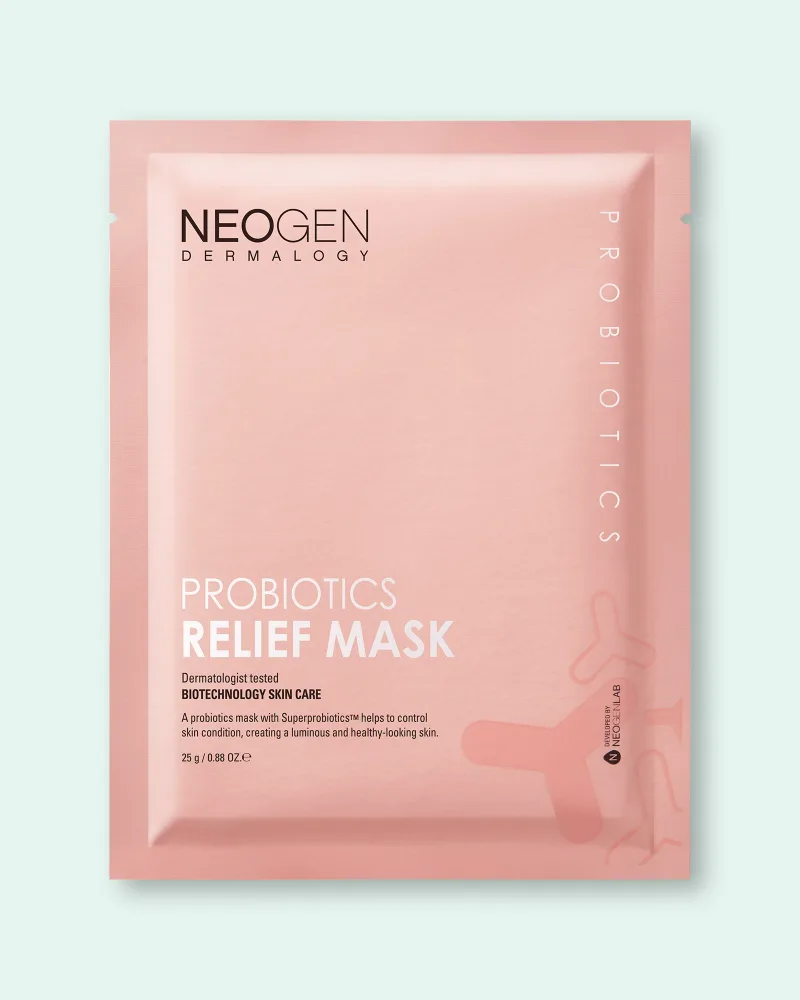 Тканевая маска для лица Neogen Dermalogy Probiotics Relief Mask с пробиотиками, укрепляющая, 25 г × 5 шт