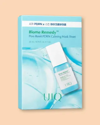 Тканевые маски для лица UIQ Biome Remedy Pore Reset PDRN Calming Mask Sheet, с PDRN, сужающие поры, 5 шт по 22 мл