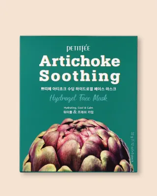 Гидрогелевая маска для лица Petitfee & Koelf Artichoke Soothing Hydrogel Face Mask успокаивающая, с артишоком, 32 г × 5 шт