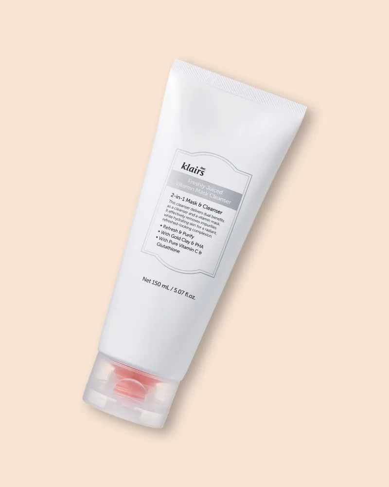 Очищающая маска для лица Dear, Klairs Freshly Juiced Vitamin Mask Cleanser с витаминами и золотой глиной, 150 мл